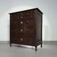 Particularly cool English chest of drawers. Dated (Charles 2 era). Made of solid oak with beautiful patina.