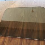 Vintage coffee table in chrome metal and smoked glass