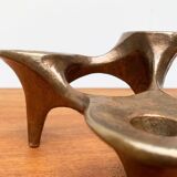 Vintage German brutalist metal candlestick by Harjes.