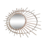 Oval rattan sun mirror