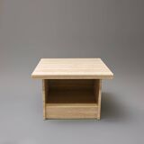 Vintage Italian travertine side table / nightstand