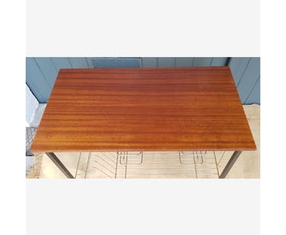 Vinyl holder, brass and teak 60's