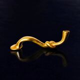 Knot candlestick in bronze, brutalist design, Italy, 1970