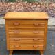 Scandinavian chest of drawers with compass legs, oak, 1950