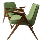 Pair de fauteuils vintage vert royal conclu par Chierowski