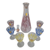 Coffret carafe et verres verrerie champenoise de Reims années 50 neuf