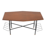 Coffee table with side magazine racks, 1960s.