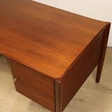 Vintage desk by Wilhelm Renz in double-sided teak, 1960s