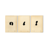 3 original ink drawing on vintage paper, A4