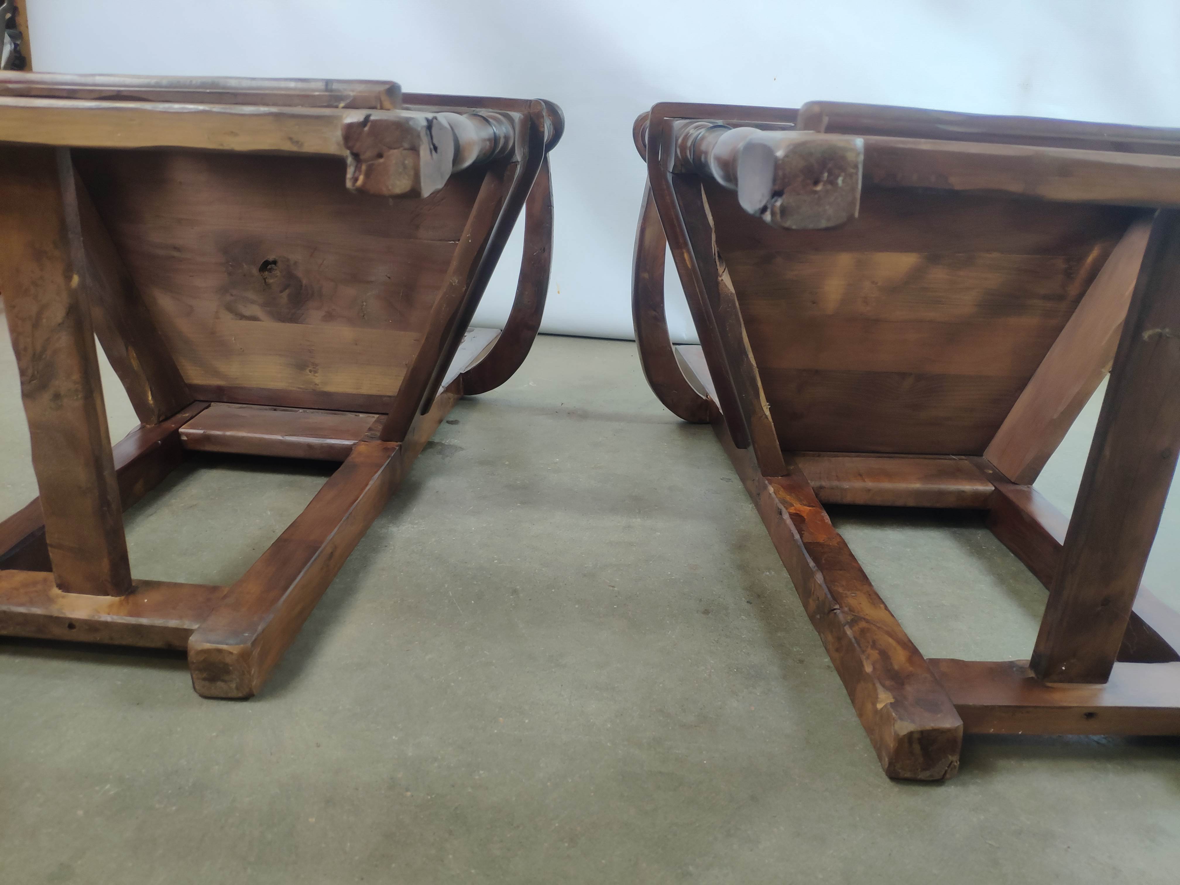 Renaissance moulded walnut chairs