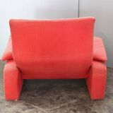 Vintage Red Velvet Armchair by Saporiti Italia, Italy