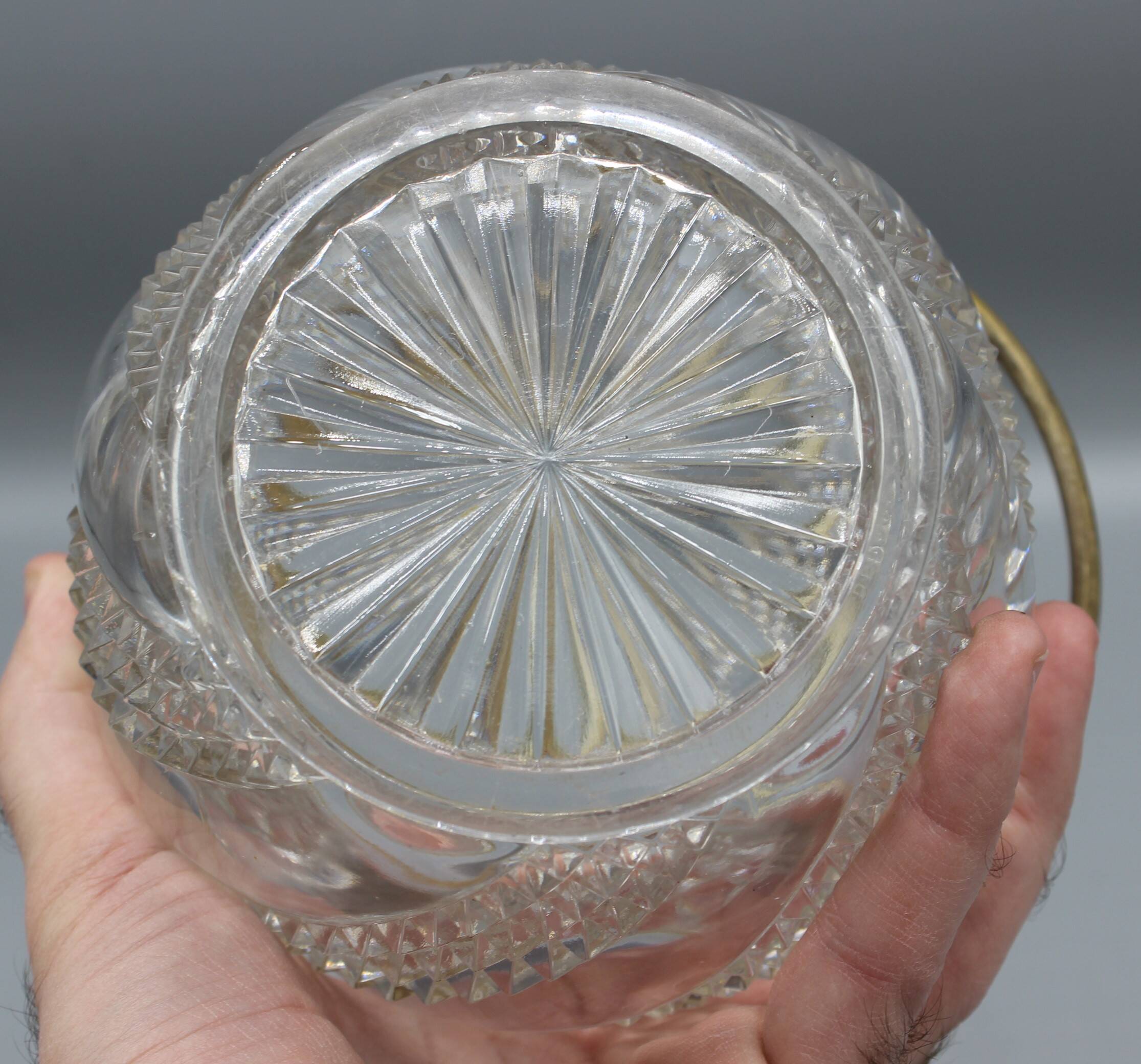 Old 19th century biscuit bucket - baccarat serpentine model