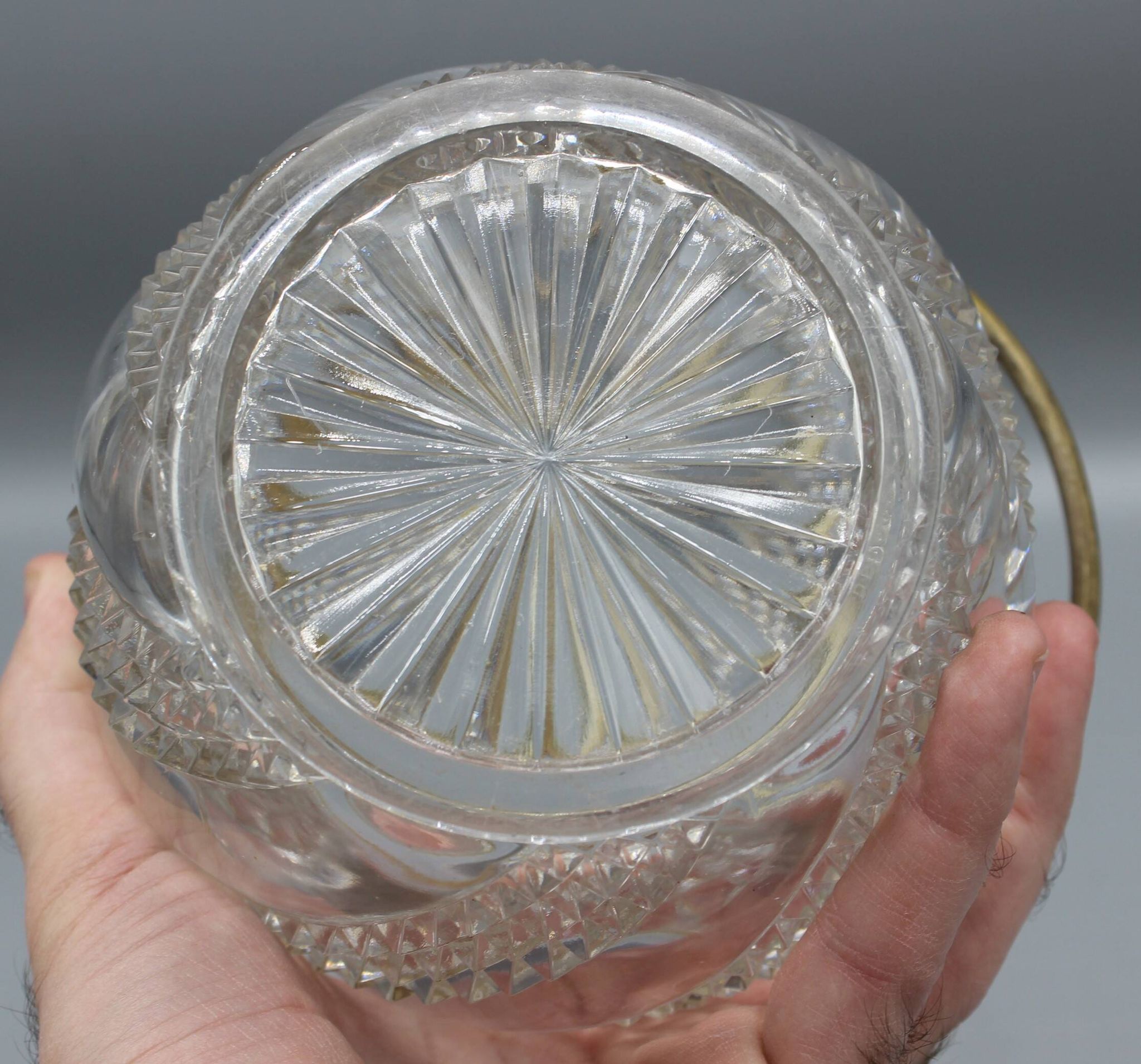 Old 19th century biscuit bucket - baccarat serpentine model