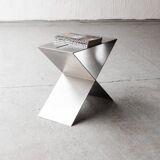 Contemporary stainless steel side table by Lena Coupez, Belgium, 2024