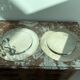 Pair of vintage, underplates, silver metal
