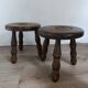 low tripod stool wood, bobbin leg, vintage