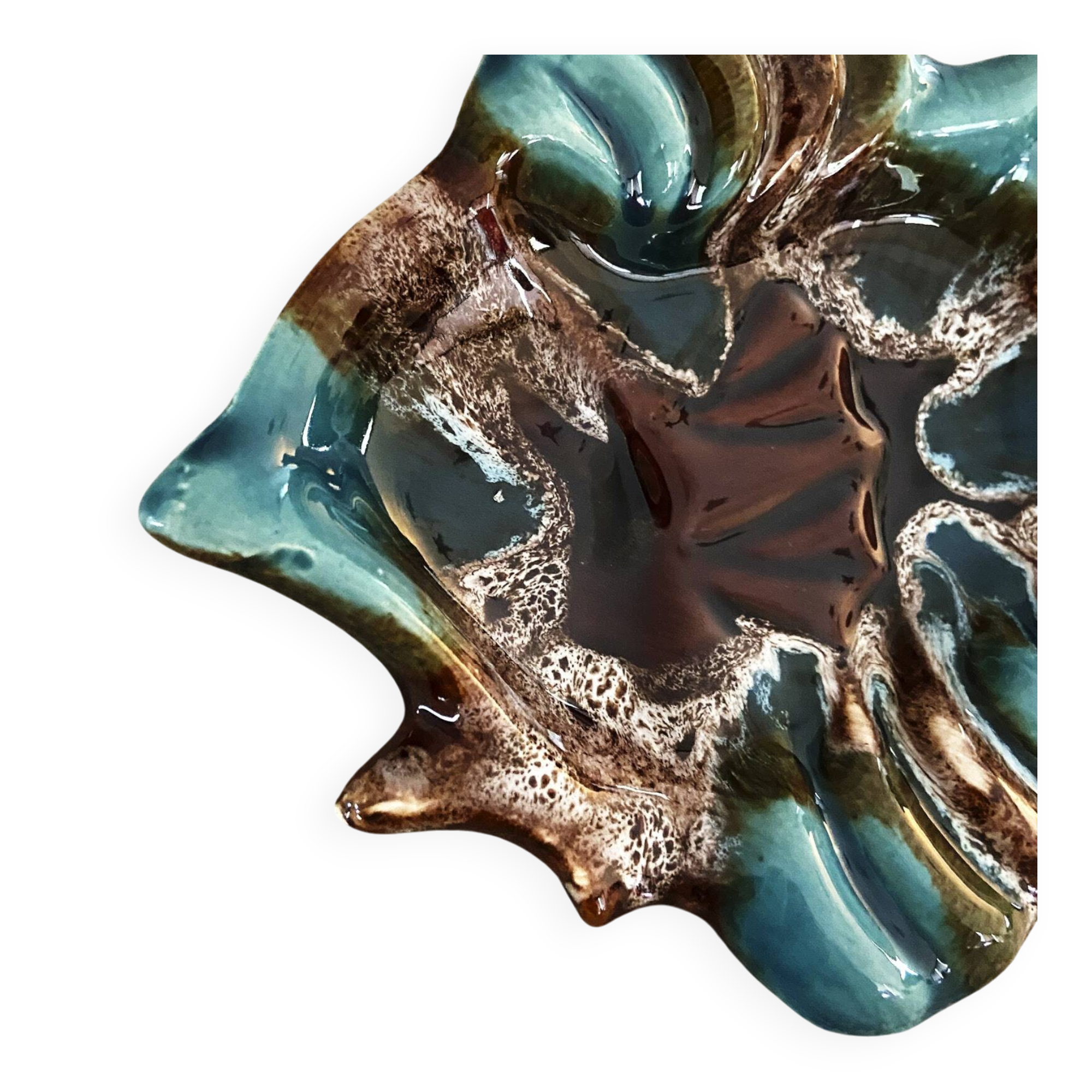 Vide-poche poisson Vallauris – céramique bleue – années 1970