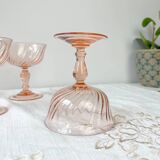 6 vintage pink glass bowls “Rosaline” Arcoroc Luminarc – French depression glass – Antique tableware made in France