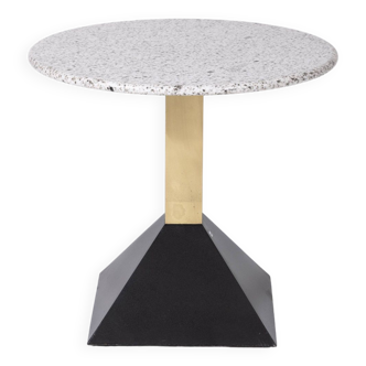 Memphis granite side table or pedestal table