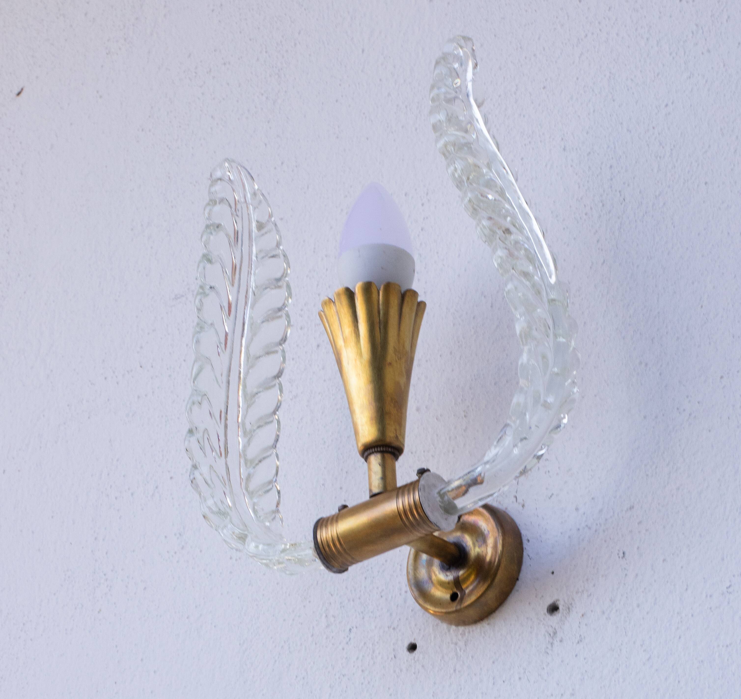 "Angel", Murano Wall light by Barovier e Toso, 1940