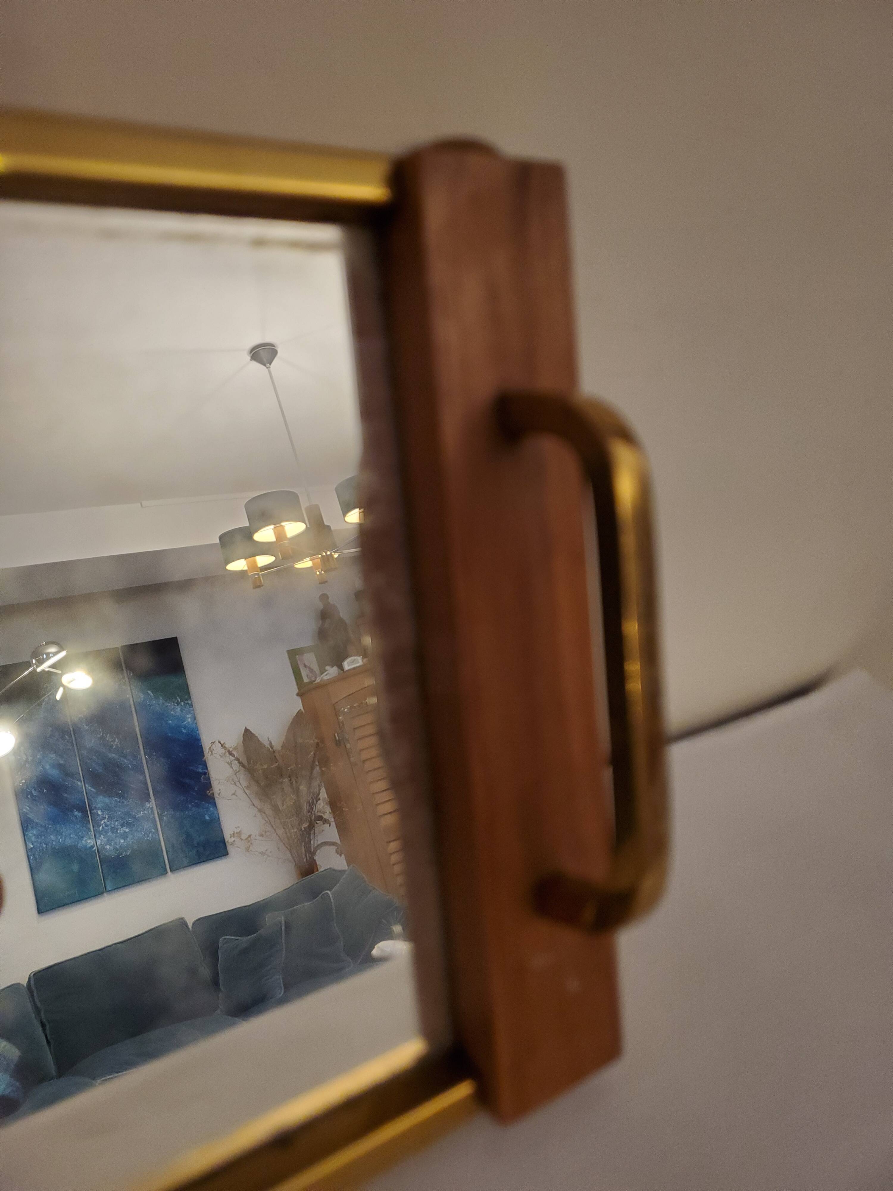 Mirror top 50's wood and brass