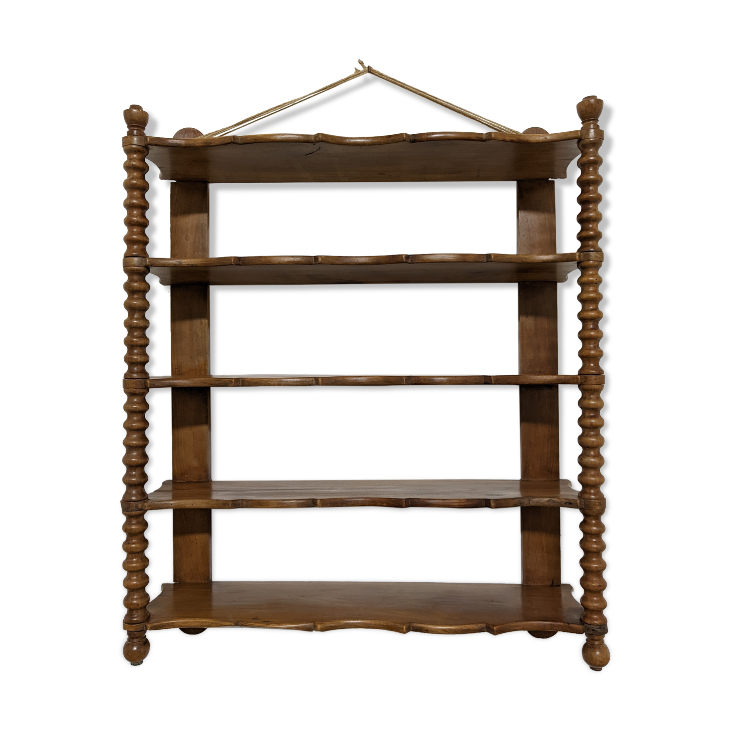 Wooden wall shelf turned late nineteenth century