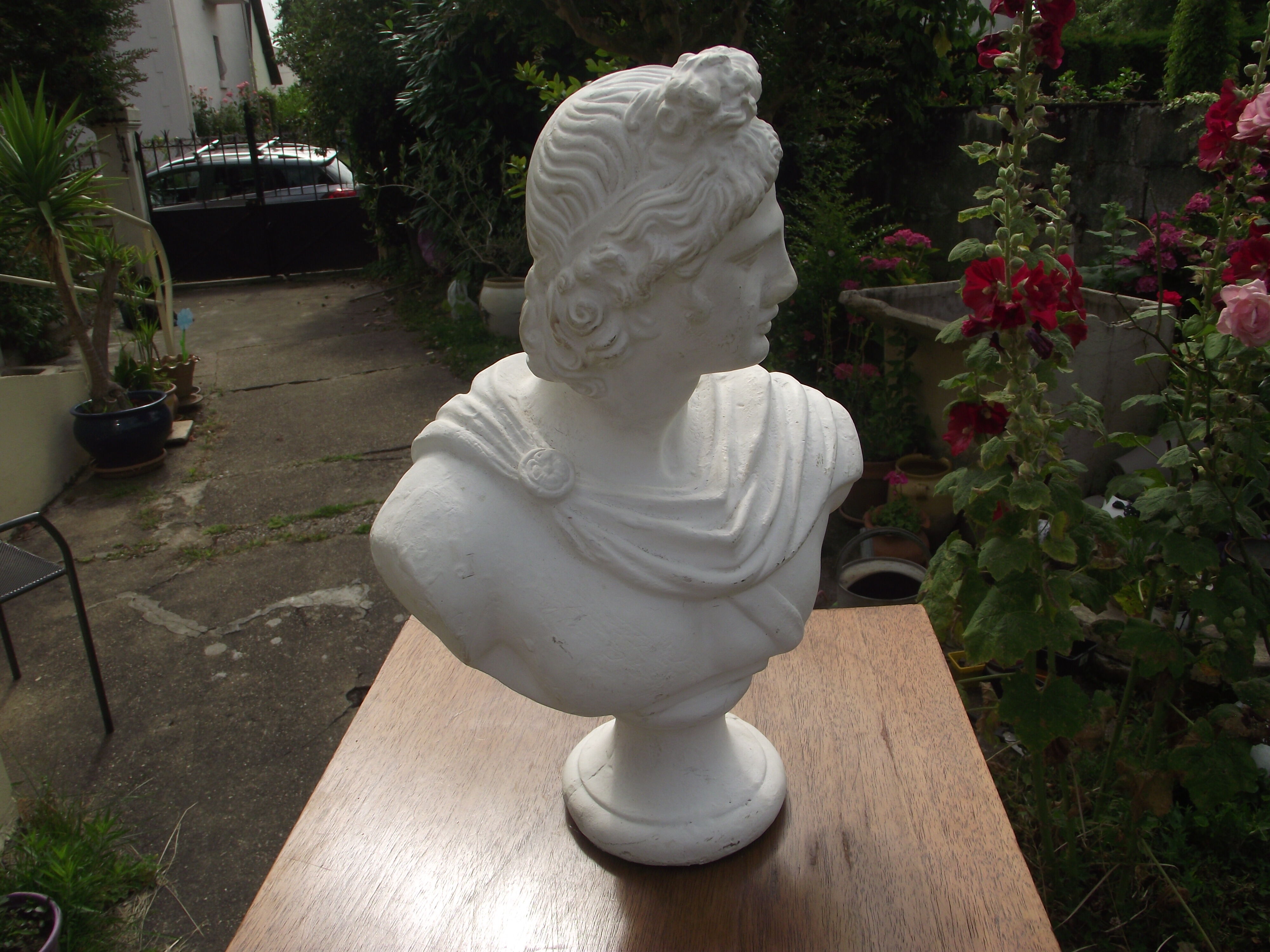 Bust of a man in plaster