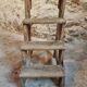 Antique chestnut wood workshop stepladder – France, early 1900s