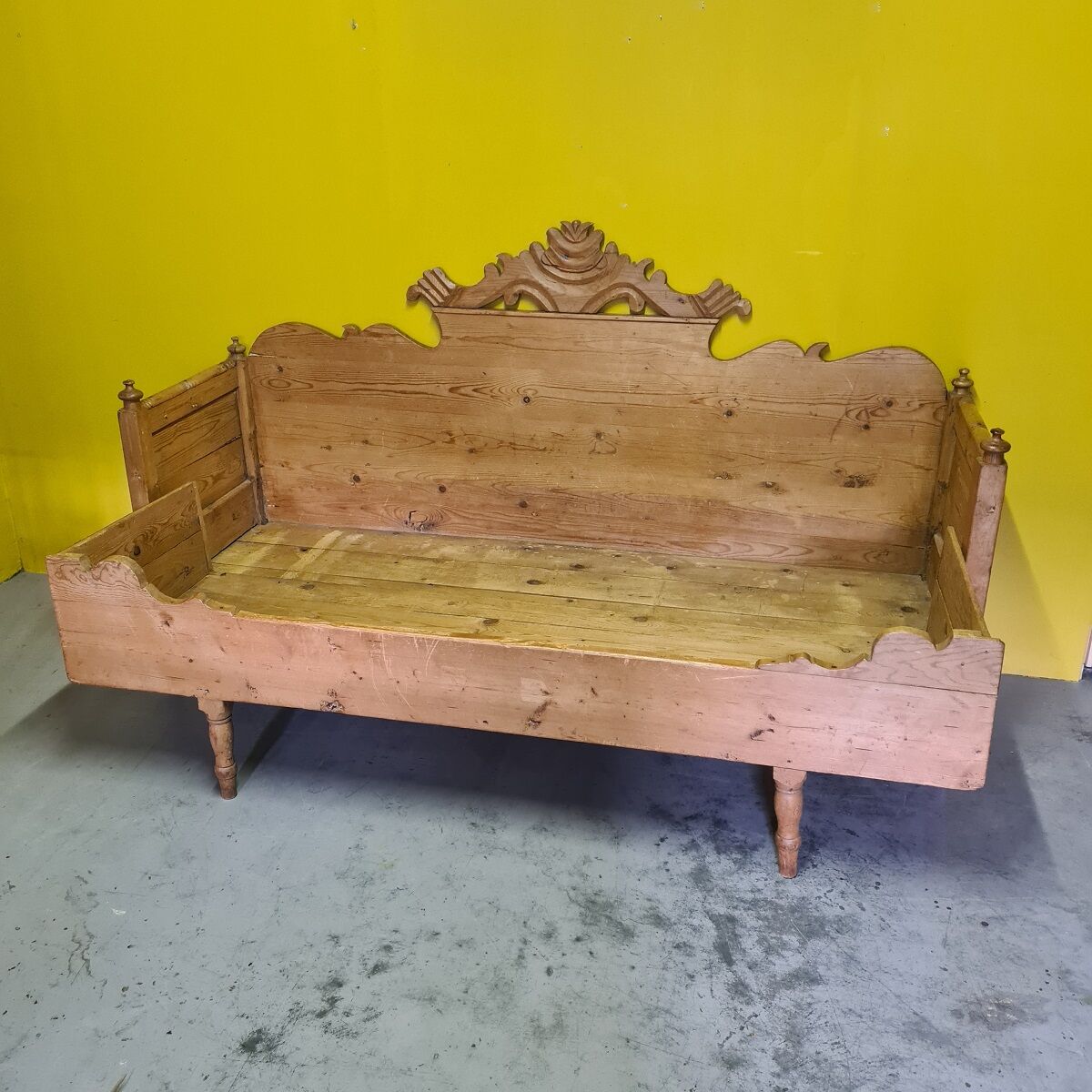 Antique Swedish Pine Kitchen Bench. Second half 19th century,