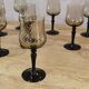 11 vintage black foot smoked twisted water glasses