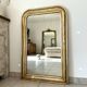 Louis-Philippe antique mirror with silver leaf, 19th century.