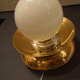 Brass and opaline wall lamp