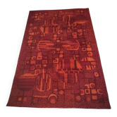 Grand tapis vintage France Tapis années 70 – 100 % pure laine – 200 × 300