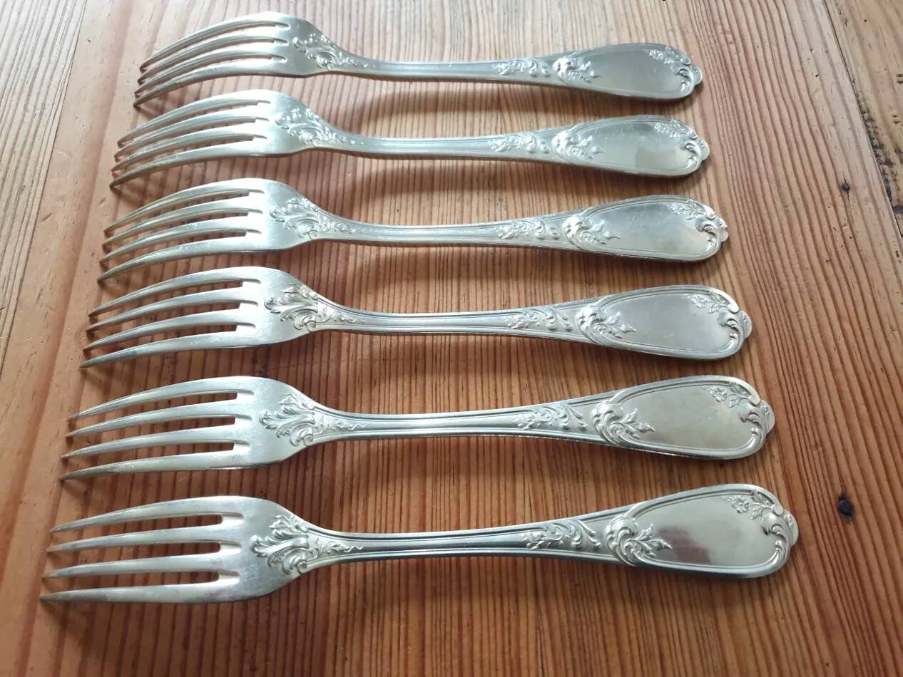 Antique silver-plated forks