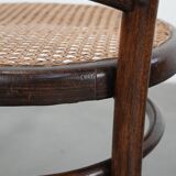 Set of 4 vintage bistro chairs Jacob & Josef Kohn Wien with a wicker seat