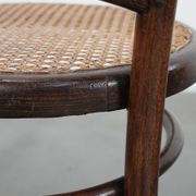 Set of 4 vintage bistro chairs Jacob & Josef Kohn Wien with a wicker seat