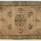 Anatolian handmade vintage rug 265 cm x 153 cm