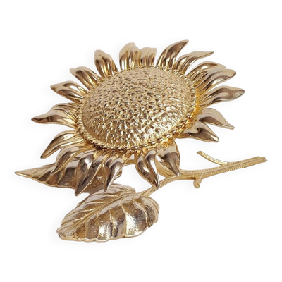 Cendrier ''tournesol'' en bronze. Espagne, années 1960.