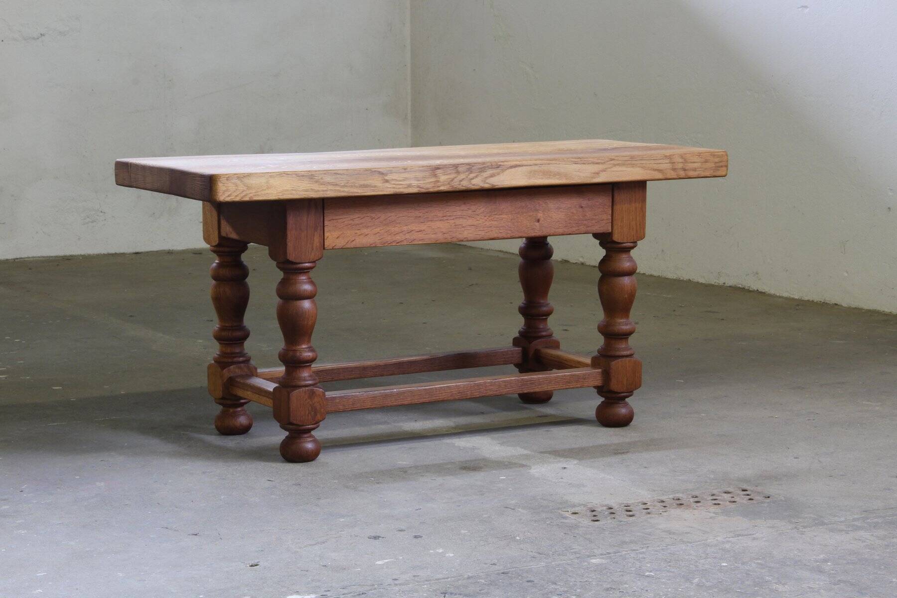 Danish Baroque style coffee table in oak, 1890s