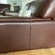 Brown grained leather sofa Roche Bobois