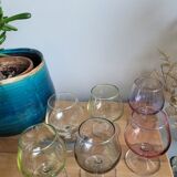 Six coloured digestive glasses