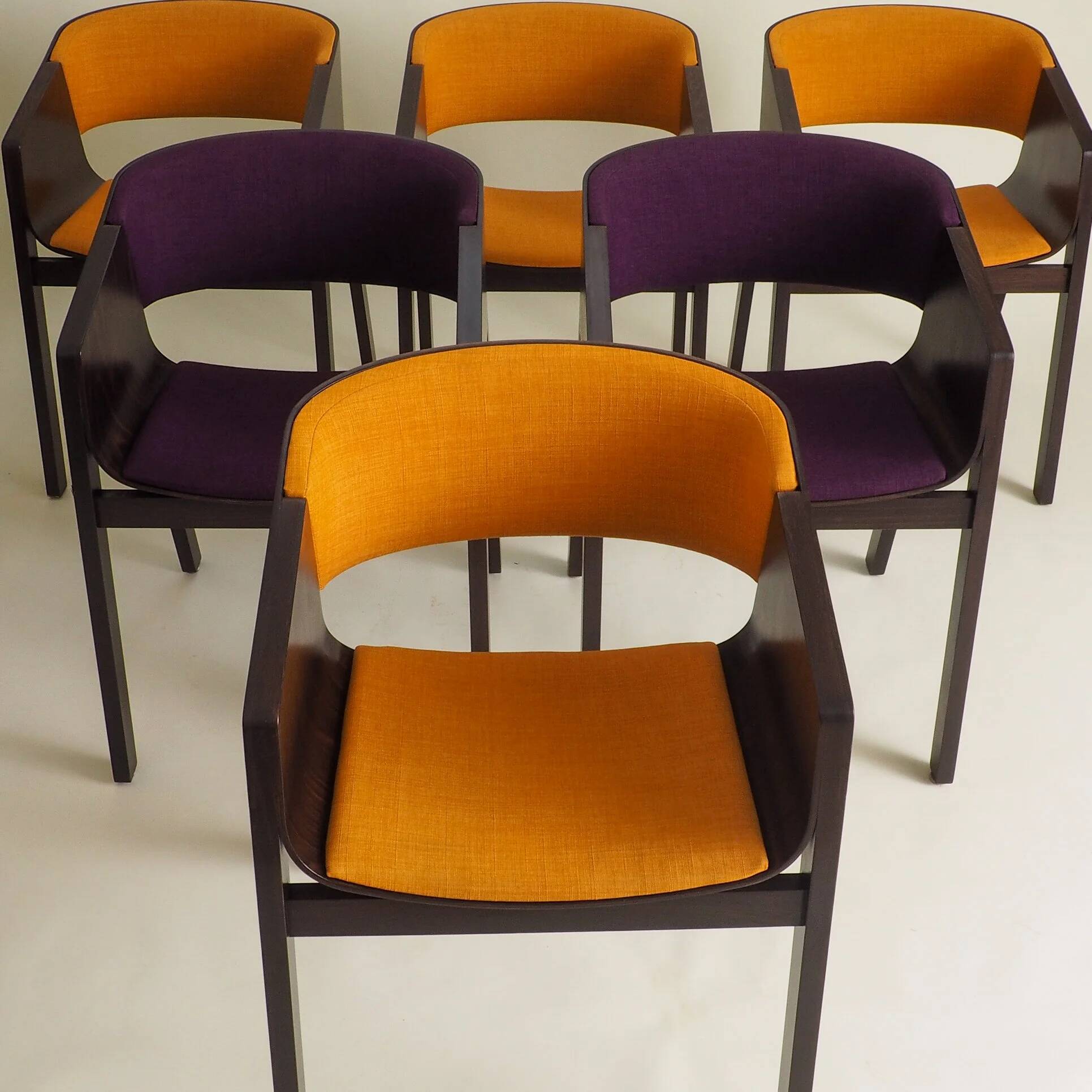 Set of 6 stunning armchairs by TON