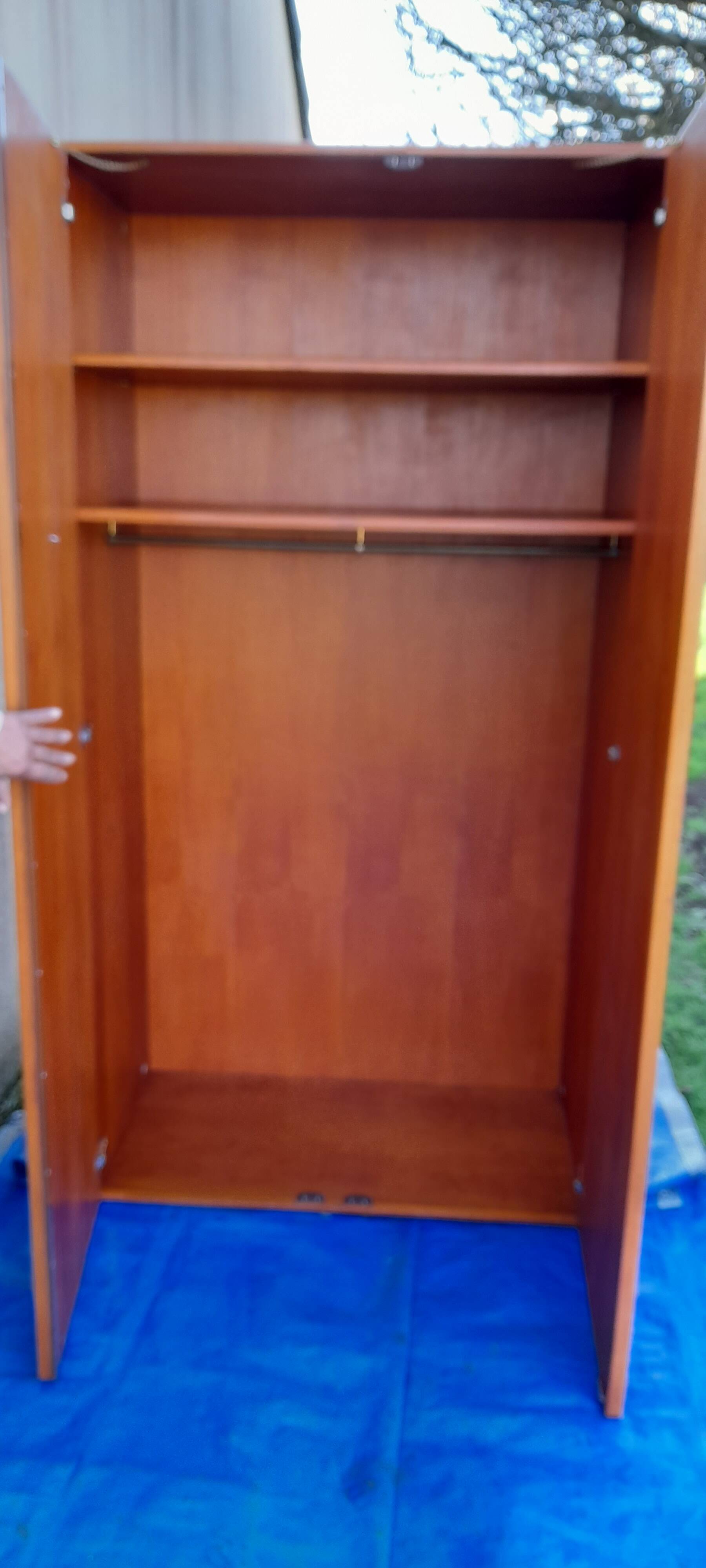 Wardrobe + 1 shelf teak veneer H 187 cm