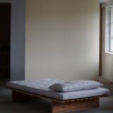 Modern Danish daybed, reupholstered, made of pine, by Nyt i Bo, 1970s.