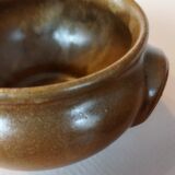 4 bowls with handles in gilded stoneware
