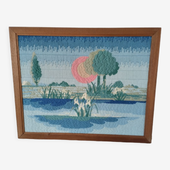 Vintage Derwentwater lake tapestry