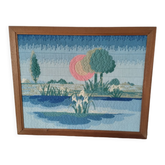 Vintage Derwentwater lake tapestry