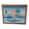 Vintage Derwentwater lake tapestry
