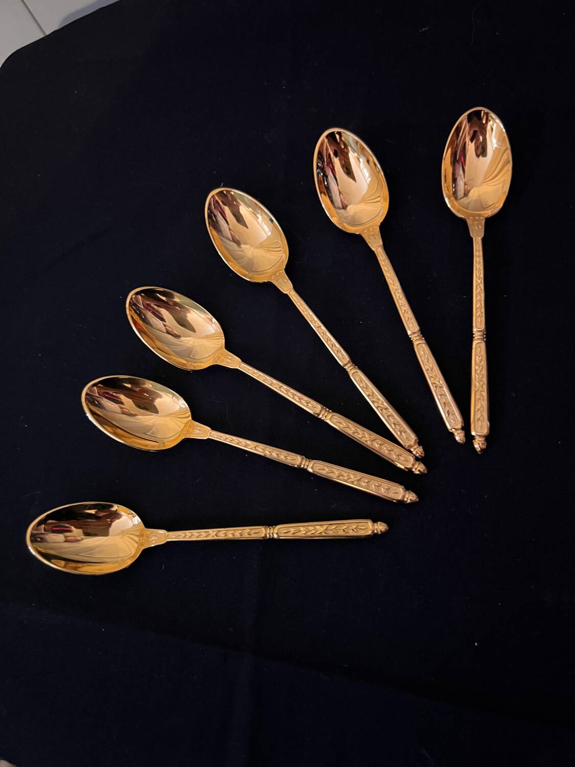 6 golden Alfénide moka spoons