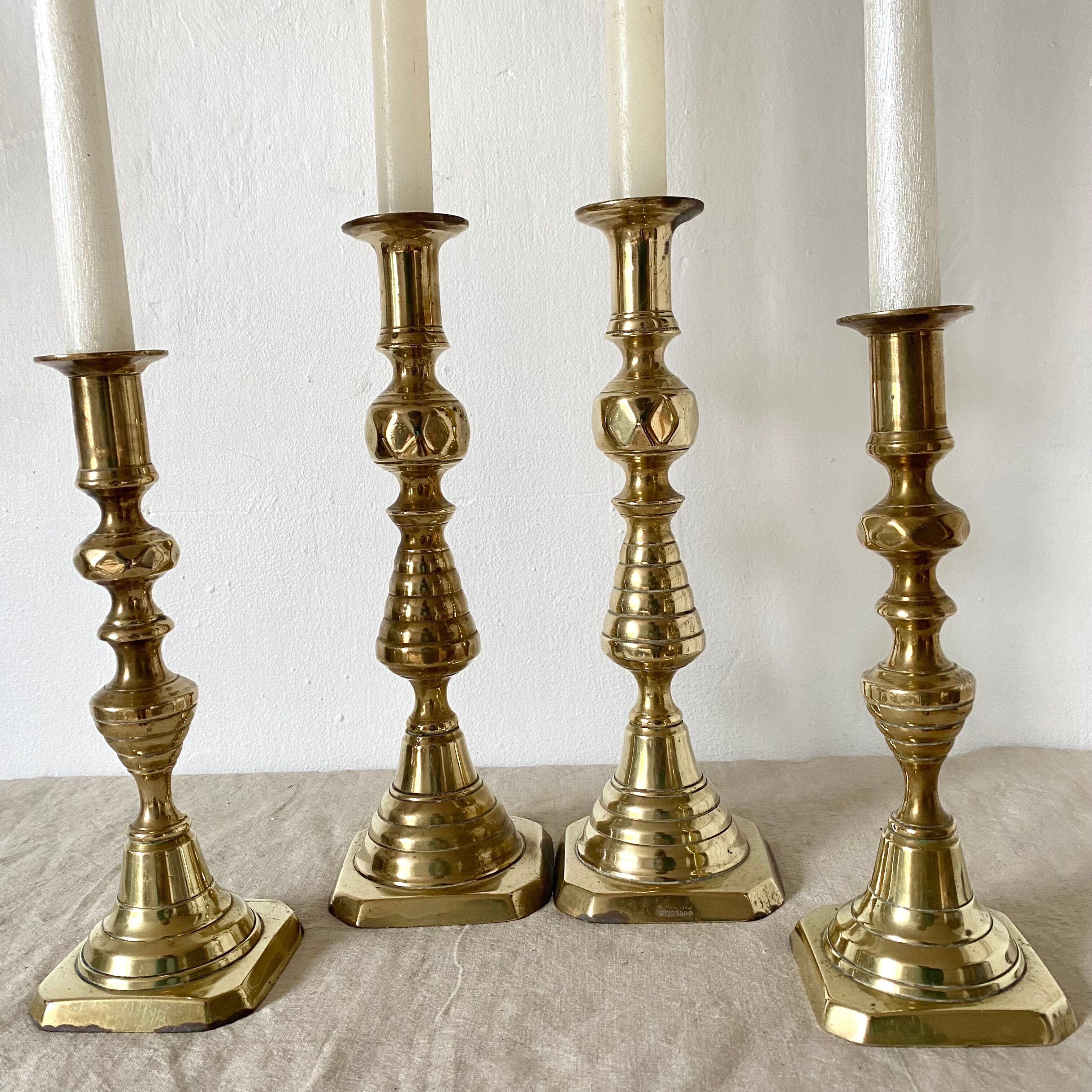 Old brass candlesticks England